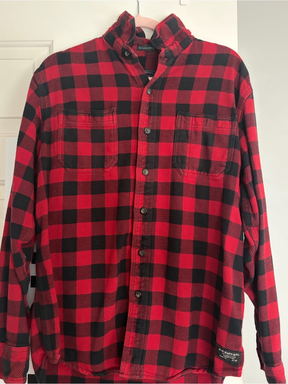 G.H. Bass & Co. red and black Plaid shirt
